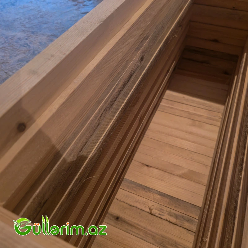 Taxta dibçək (Əl işi) 012 — Bağ dekorasiyası, Bakı (3)