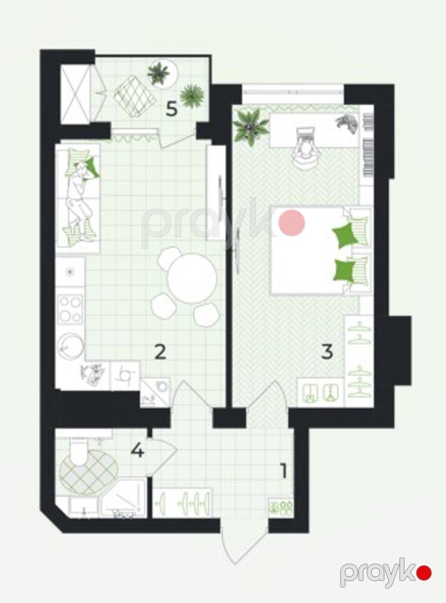 Satılır 1 otaqlı yeni tikili 60.4 m² — Mənzil, Gəncə (7)