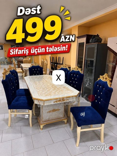 Zərif klassik üslubda yemək dəsti - Dəst qiyməti: 499 AZN - Tərkib: 1 — Bakı