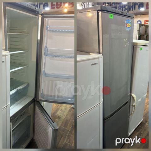 İki bölməli soyuducu (alt hissə dondurucu) - Rəng: metalik boz (inox — Digah