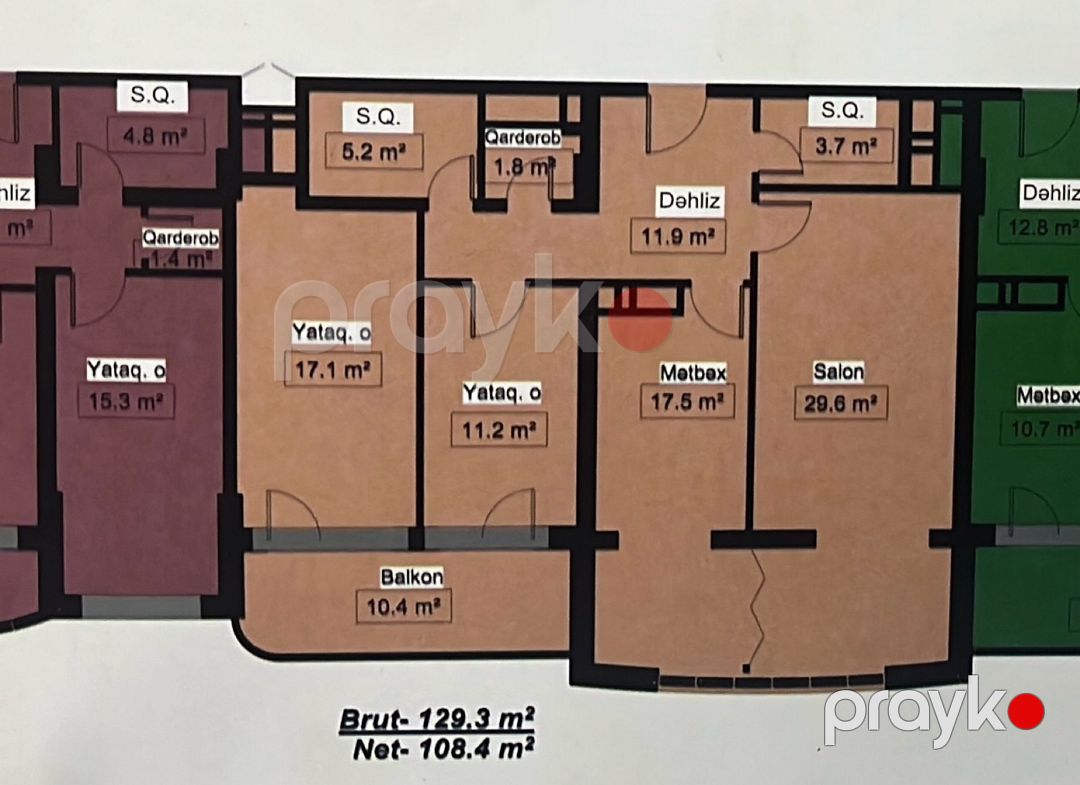 3-otaqlı yeni tikili, Lökbatan qəs., 129 m² — Mənzil, Bakı (7)