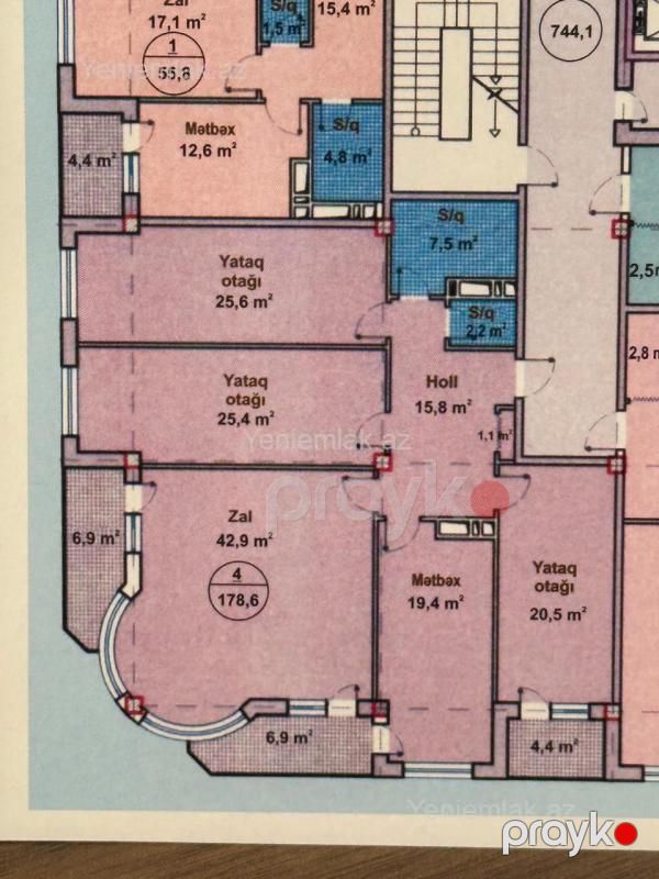 Satılır 4 otaqlı Bina evi menzil (Yeni tikili), 178.6 m², Xətai rayonu — Mənzil, Bakı (3)