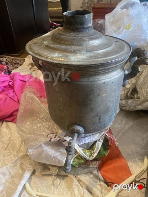 Klassik metal samovar qədimi odluq hissəsi yanıb - Material: təxminən — Sumqayıt