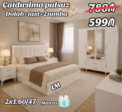 Yataq otagi dəsti Sifarişlə və yeni Qiymət 599₼ Dəstə — 599 ₼ · Bakı, Nərimanov · Yataq otağı mobilya dəstləri Yataq otagi dəsti Sifarişlə və yeni Qiymət 599₼ Dəstə — Bakı