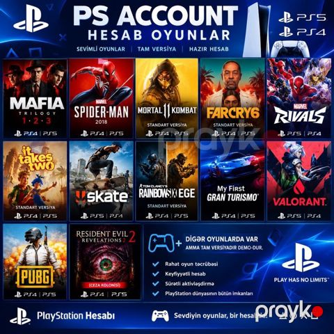 PS Account – Hazır PlayStation hesabı (PS5/PS4 uyumlu) Tam versiya — Sumqayıt