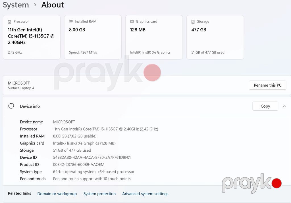 Premium biznes noutbuku Microsoft Surface Laptop 4 13.5" — i5 / 8GB — Digər notbuklar, Bakı (6)