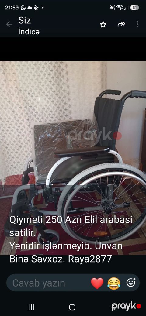 Elil arabası (manual, qatlanan model) - Marka/model: Ottobock tipli — Sumqayıt