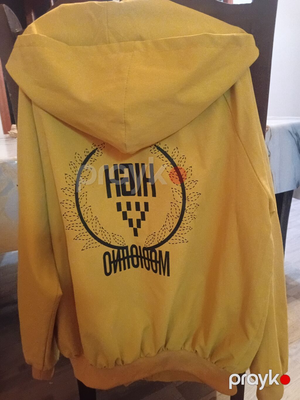 Sarı rəngli kapüşonlu zipli sweatshirt/jaket - Rəng: parlaq sarı — Hodie və sviter, Digah (2)
