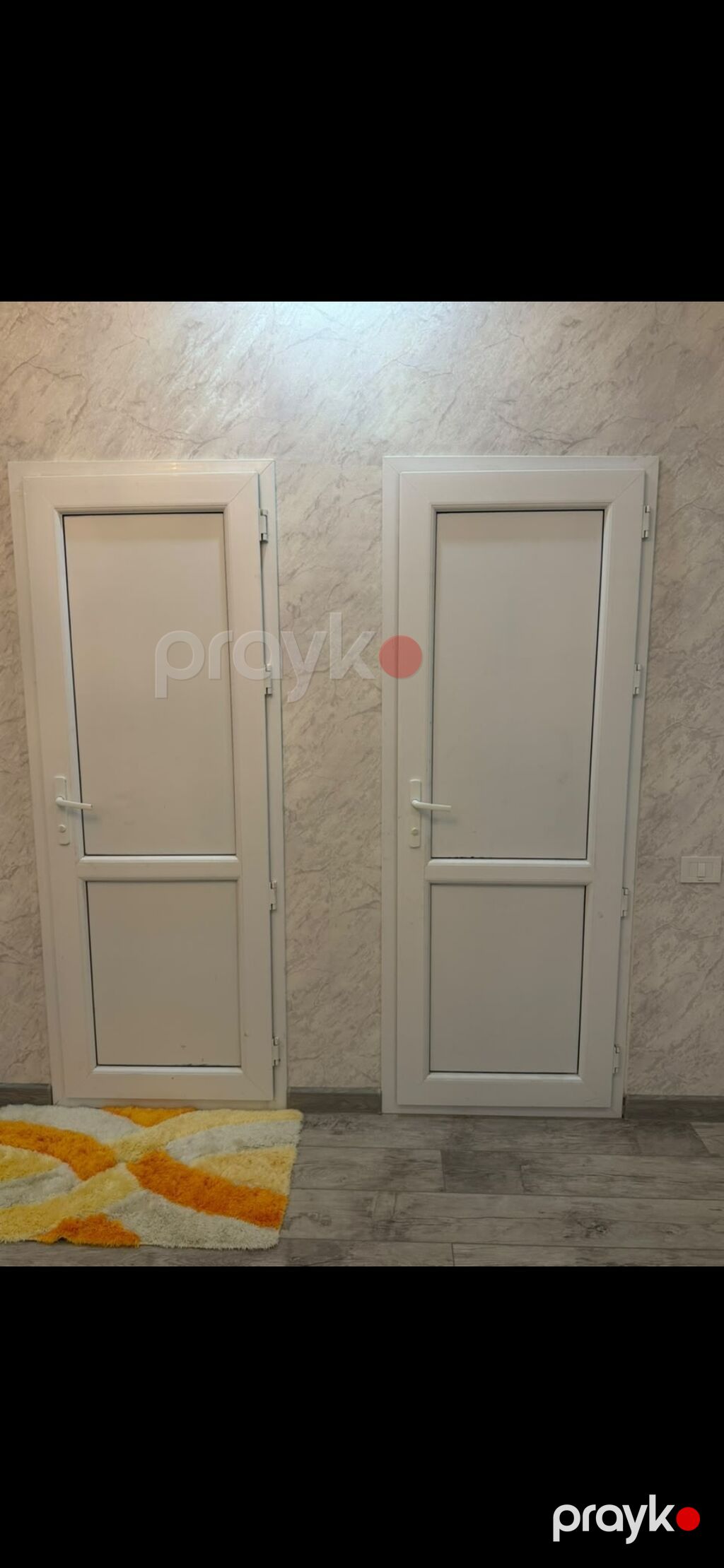 Ağ rəngli PVC plastik qapı.2 ədəd var 1 ədədi 100 azn — Pəncərələr, qapılar, balkonlar, Ceyranbatan (3)