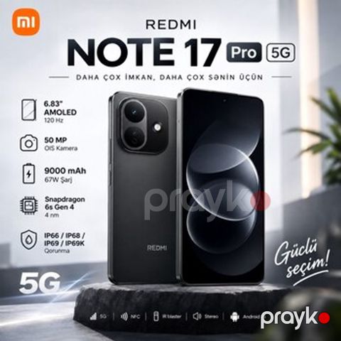 Xiaomi Redmi Note 17 Pro Black 256GB/8GB — Bakı