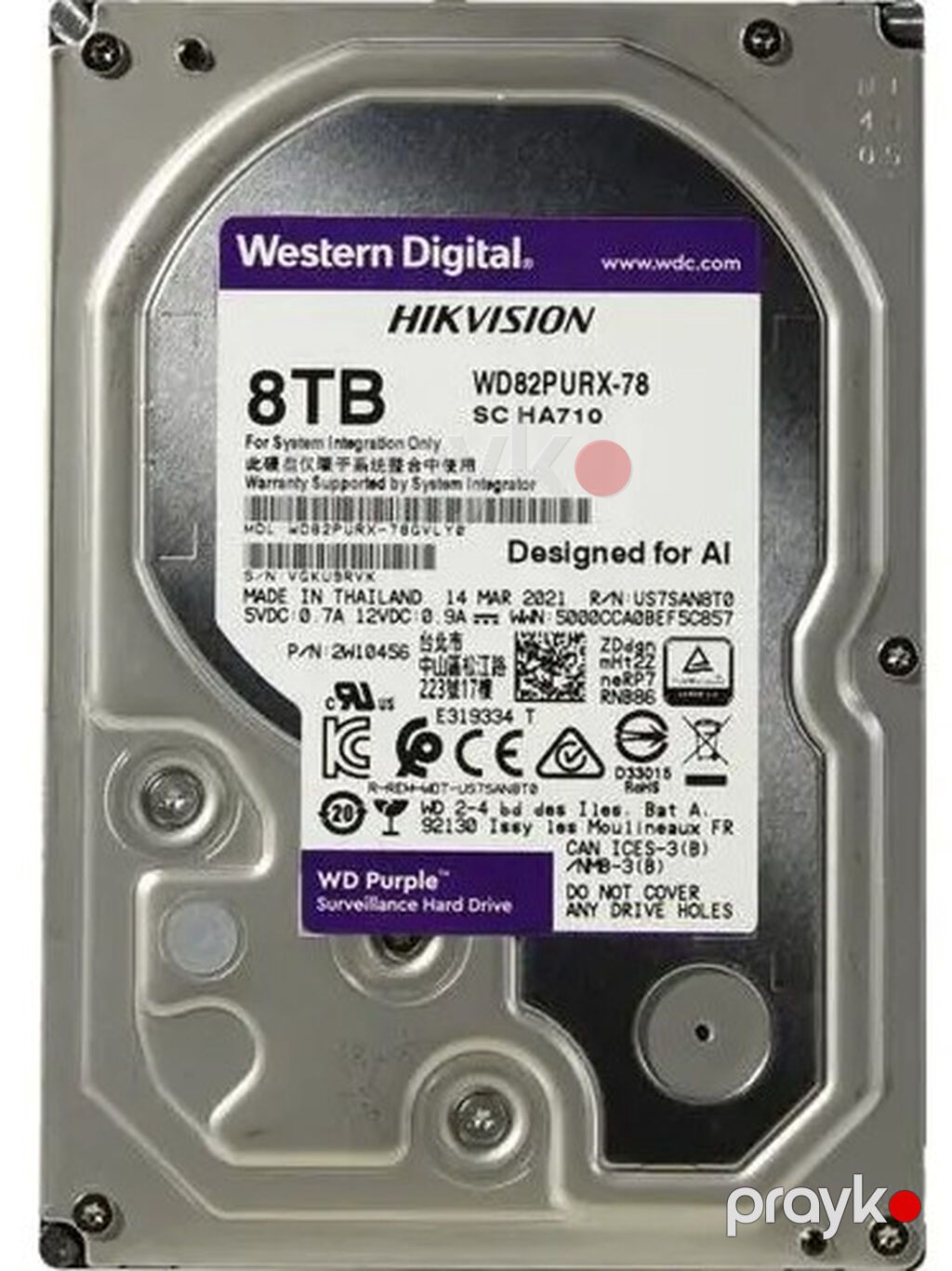 Western Digital WD Purple 8TB (WD82PURX / WD85PURZ) nəzarət sistemləri — Sabit diskləri, Bakı (2)