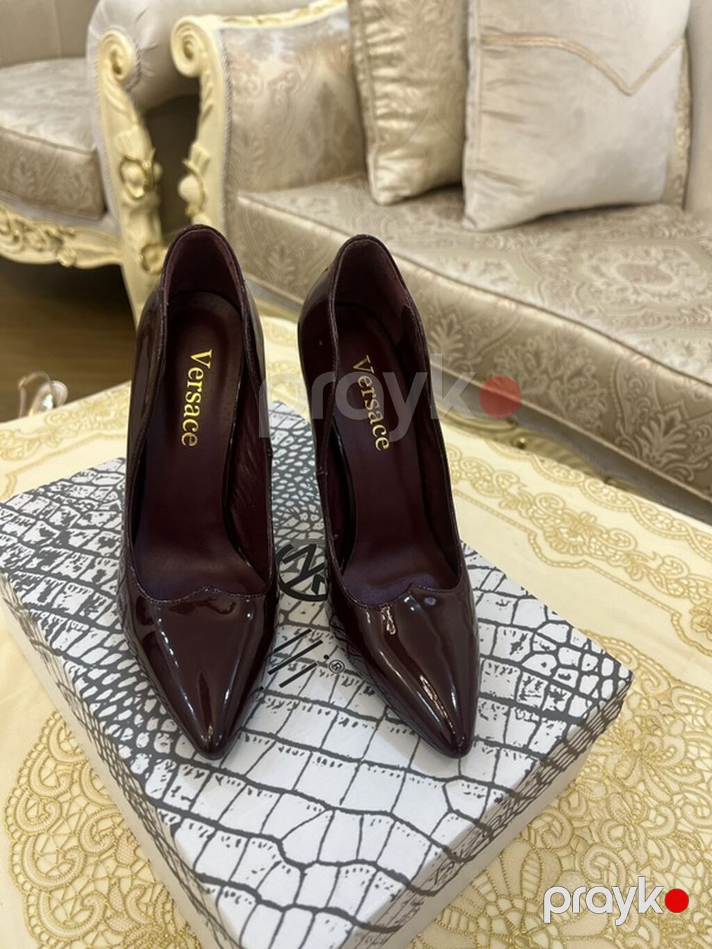 Versace qadın stilettosu - Model: Klassik şıq stiletto - Rəng: Tünd — Tufl, Bakı (7)