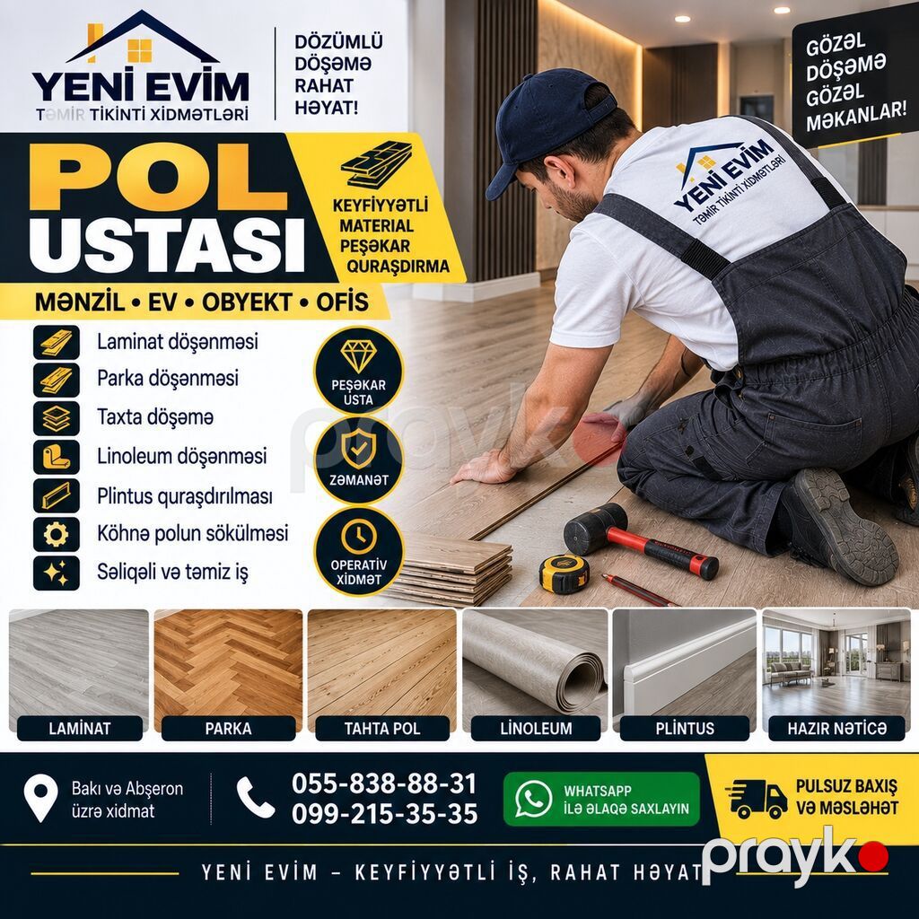 Yeni Evim — Mənzil, Villa və Ofis Təmiri — Təmir xidmətləri, Bakı (8)