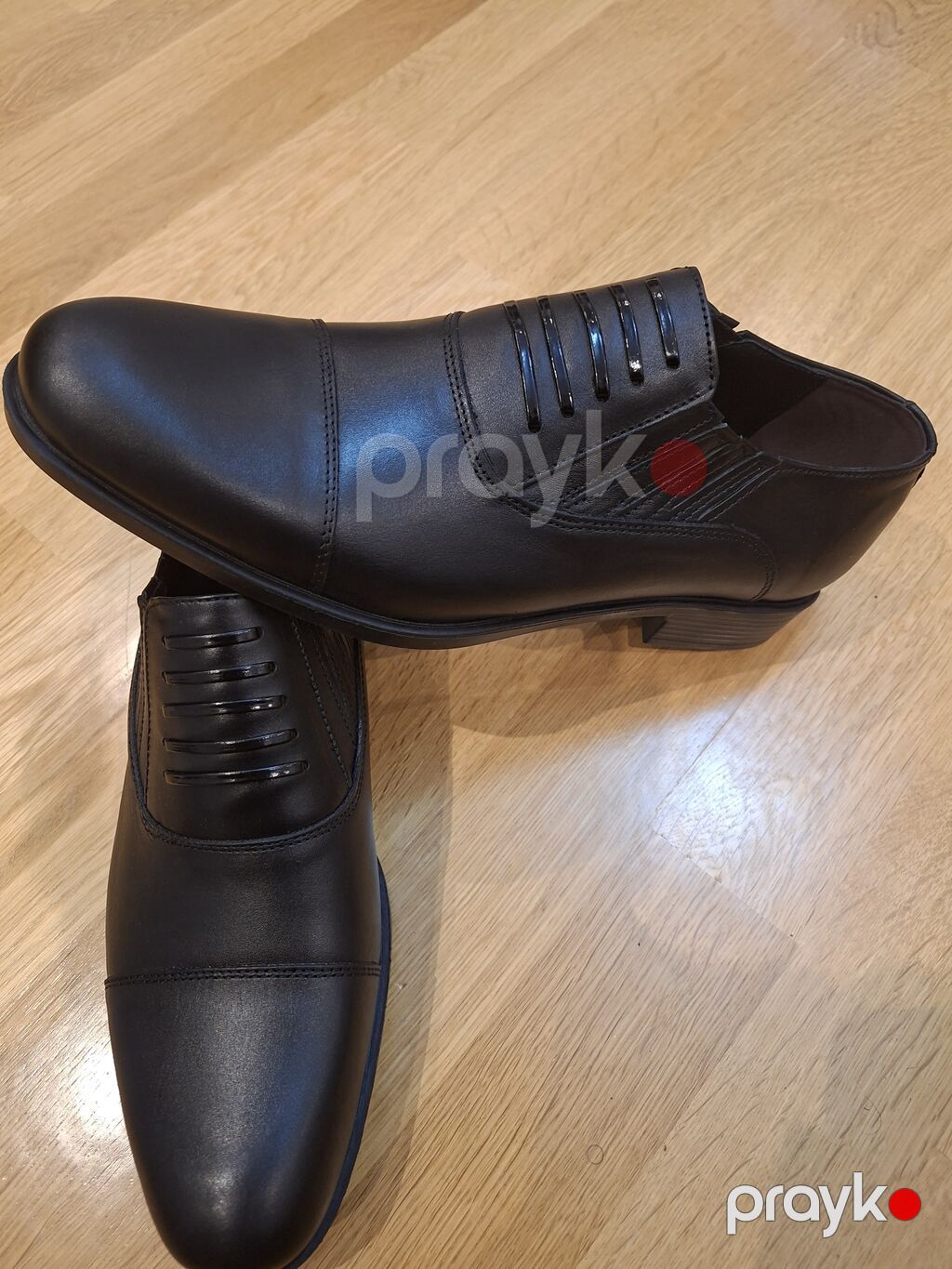 Qara klassik kişi ayaqqabısı - Model: Şnürsüz, elastik yan panellərlə — Ayakkabılar, Bakı (2)