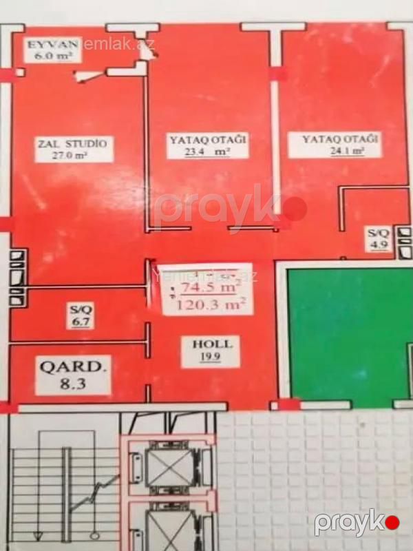 Satılır 3 otaqlı Bina evi menzil (Yeni tikili), 120 m², Nərimanov rayonu — Mənzil, Bakı (9)
