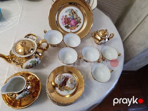 Çay dəsti, rəng - Qızılı, Farfor, Yaponiya — Bakı