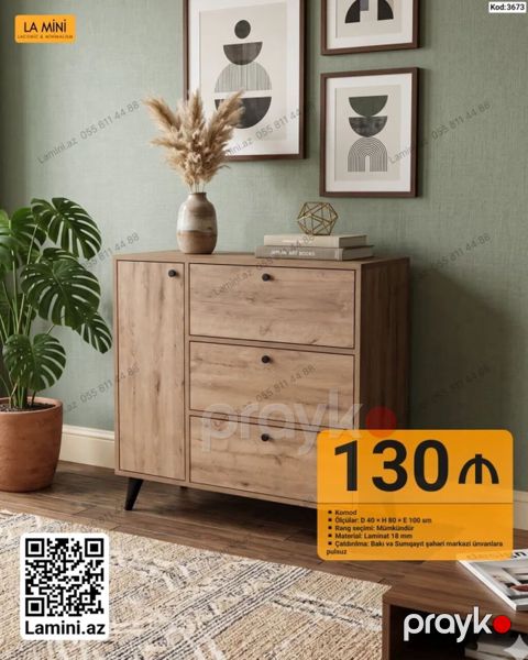 Komod – müasir minimalist dizayn - Ölçülər: Dərinlik 40 sm, Hündürlük — Bakı
