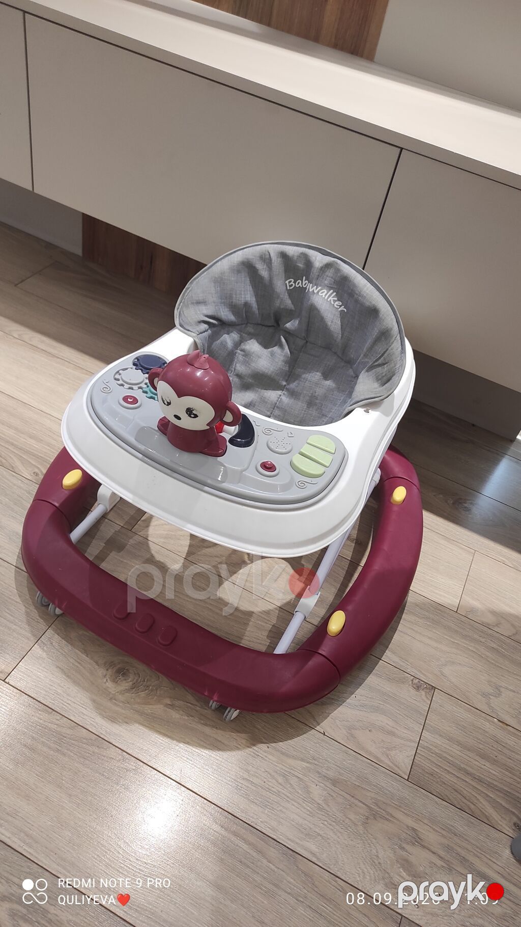 Uşaq gəzdirəni – Babywalker - Rəng: bordo/boz-ağ. - Tənzimlənən — Mebel, Bakı (3)