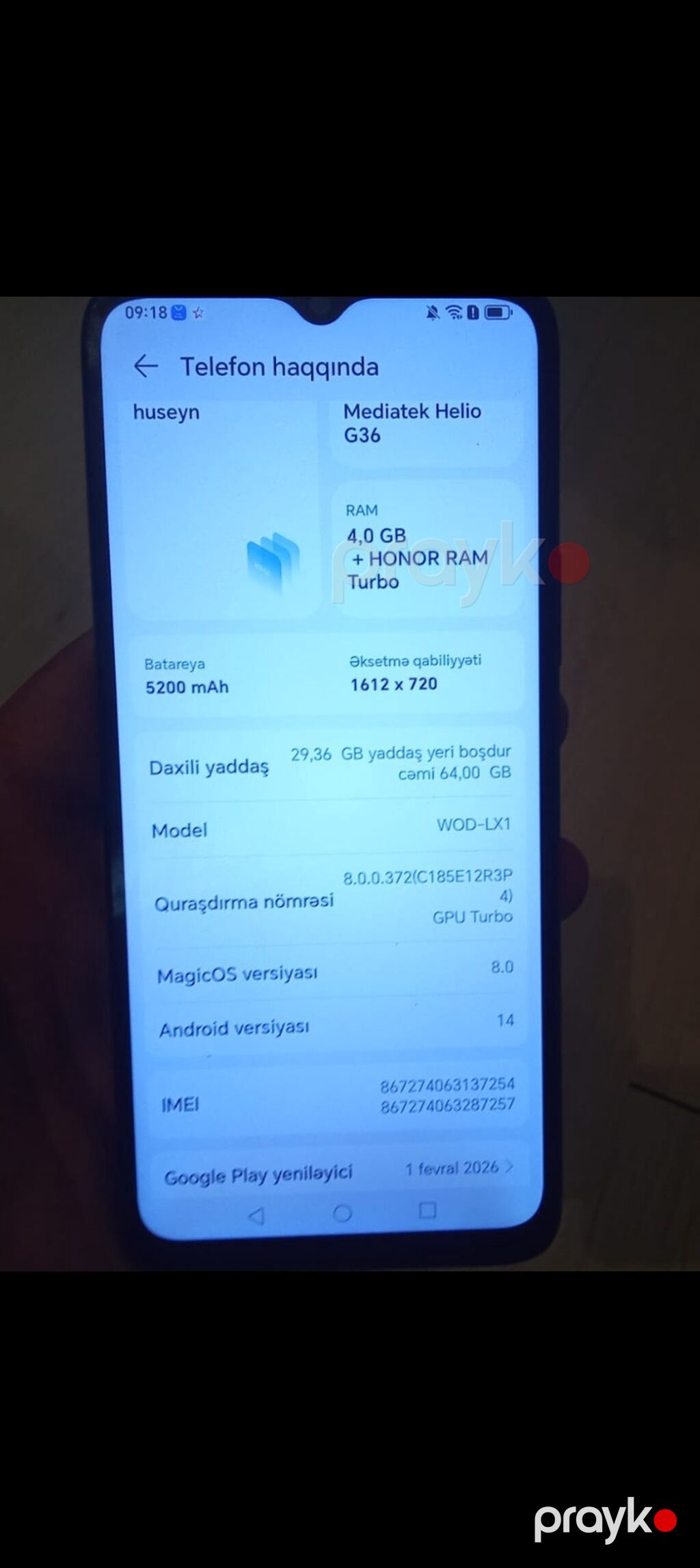 Honor 64 GB, rəng - Qara, İki sim kartlı — Honor, Masazır (3)