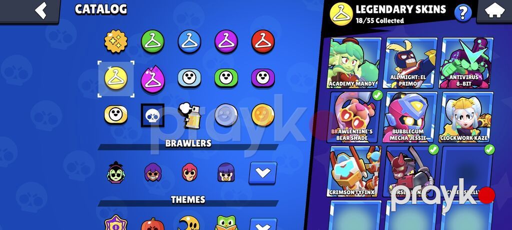 Kupa: 75,800+ Maksimum Səviyyə (11 lvl): 65 Brawler Skinlər (376): 18 — Digər, Bakı (8)