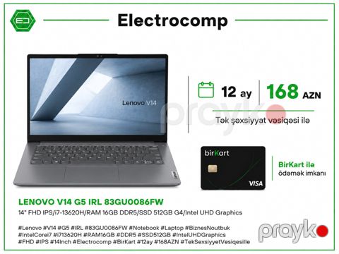 Notebook Lenovo V14 G5 IRL — Bakı