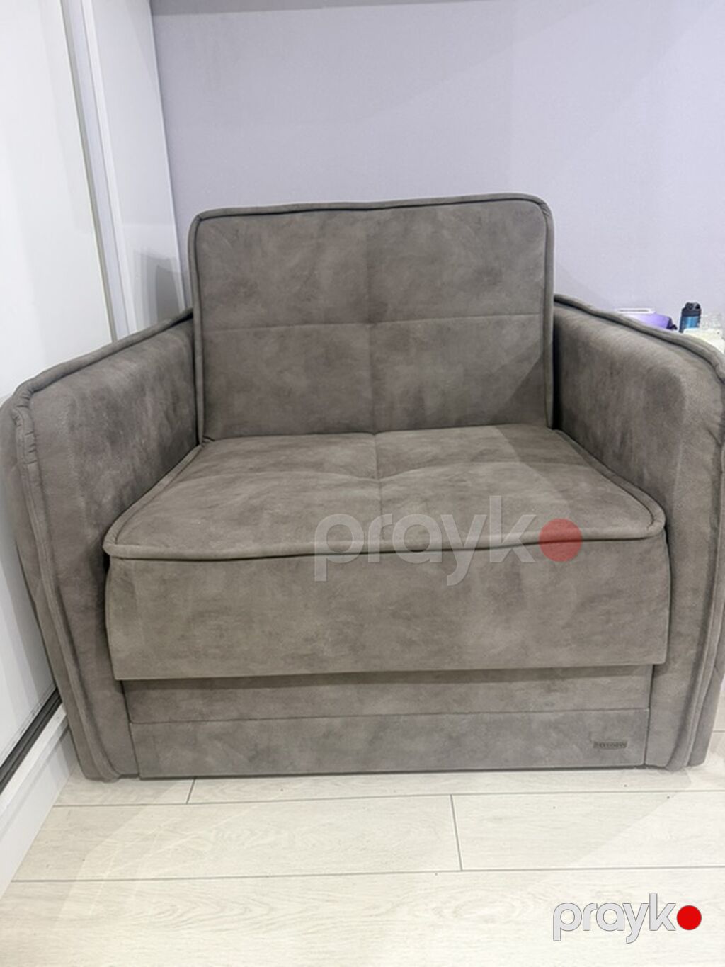 Mebellər dəsti – müasir, minimal dizayn - Divan: Açıq boz rəngdə — Qonaq otağı üçün, Bakı (4)