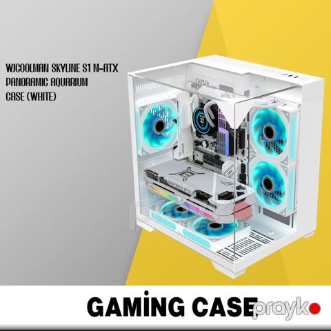 Gaming case "WjCoolman Skyline S1 M-Atx Panoramic Aquarium Case (White)" — Bakı