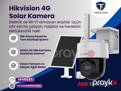 Hikvision 4MP Günəş Panelli 4G PTZ Kamera (DS-2CFSP4/4G) — Bakı