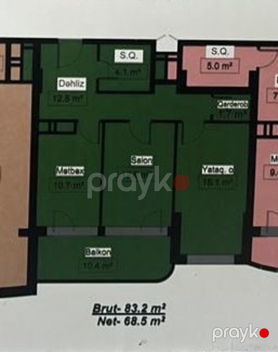 Satılır 2 otaqlı yeni tikili 83 m² — Mənzil, Bakı (12)