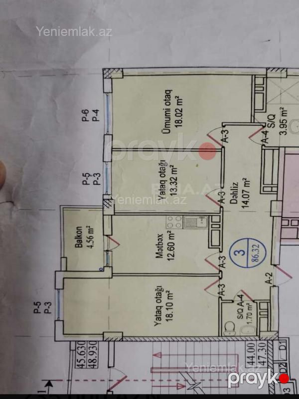 Satılır 3 otaqlı Bina evi menzil (Yeni tikili), 86.3 m², Nizami rayonu — Mənzil, Bakı (2)