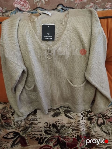 Bej rəngli trikotaj kardiqan – The Knitwear Collection - Ön hissədə — Bakı