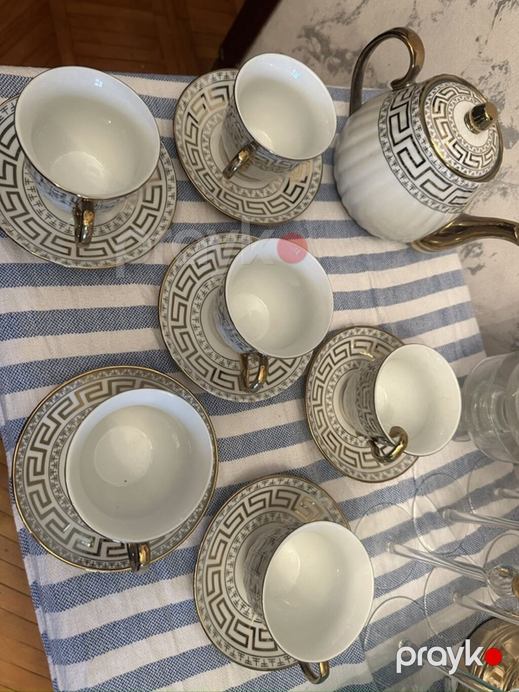 Çay dəsti, rəng - Ağ, Keramika, Versace, 6 nəfərlik — Süfrə qabı, Bakı (2)