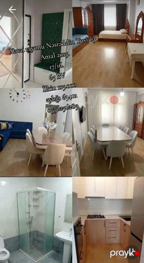 2 otaqlı, Yeni tikili, m. Əhmədli, 65 kv. m — Bakı