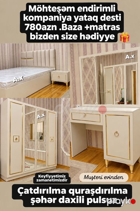 Möhtəşəm endirimli kampaniya – yataq dəsti Tərkibi: - Yataq çarpayısı — Bakı