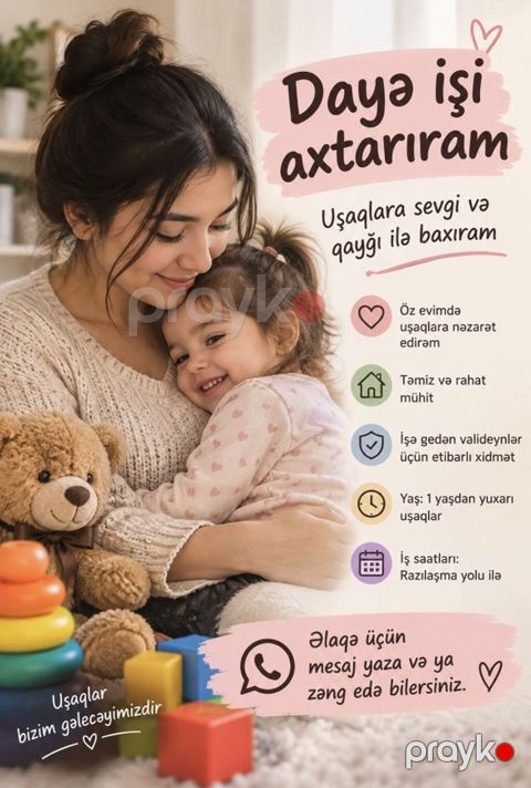 Daya xidməti – uşaqlara sevgi və qayğı ilə baxım - Uşaqlara öz evimdə — Bakı