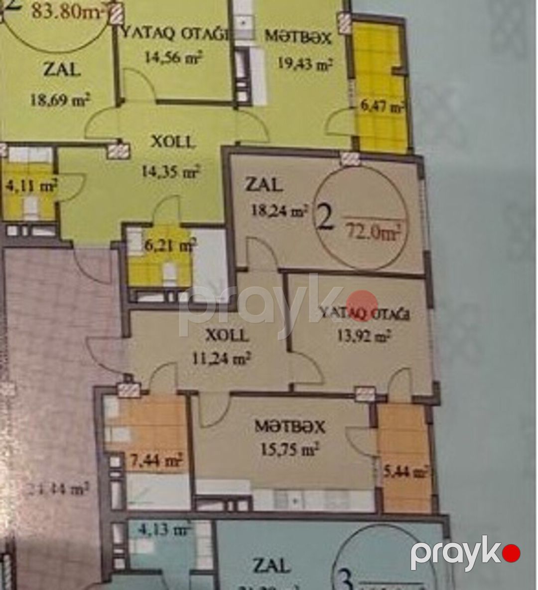 Satılır 2 otaqlı yeni tikili 72 m² — Mənzil, Bakı (2)