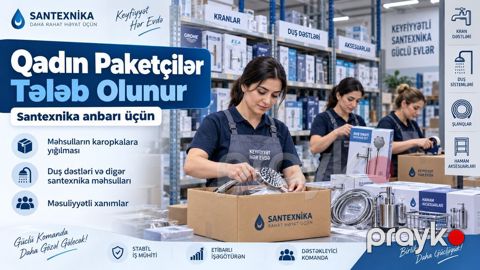 Qablaşdırıcı tələb olunur, İstənilən yaş, Təcrübəsiz, Ayda 2 dəfə ödəniş — Bakı