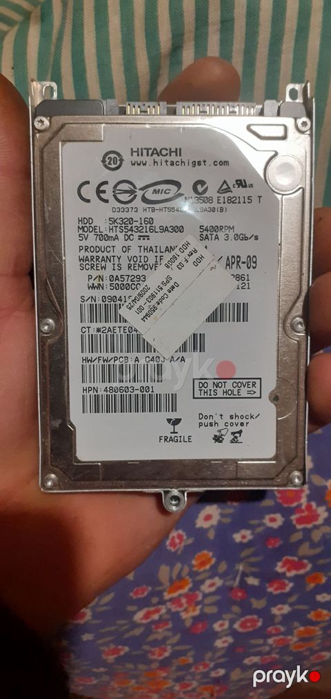 Hitachi 2.5" HDD + noutbuk üçün montaj qəfəsi və 1 GB DDR2 So‑dımm RAM — Bakı