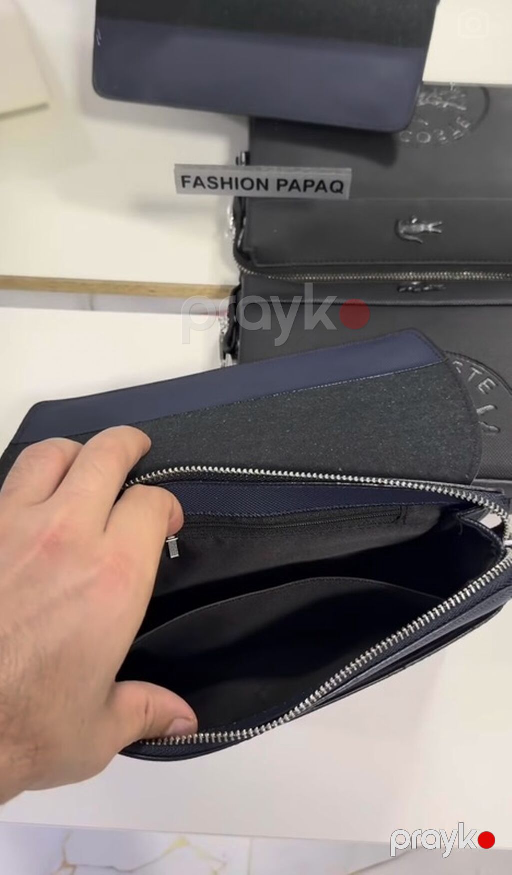 Lacoste kişi əl çantası - Material: teksturələnmiş sintetik dəridən — Çantalar, çamadanlar, cüzdanlar, Bakı (5)