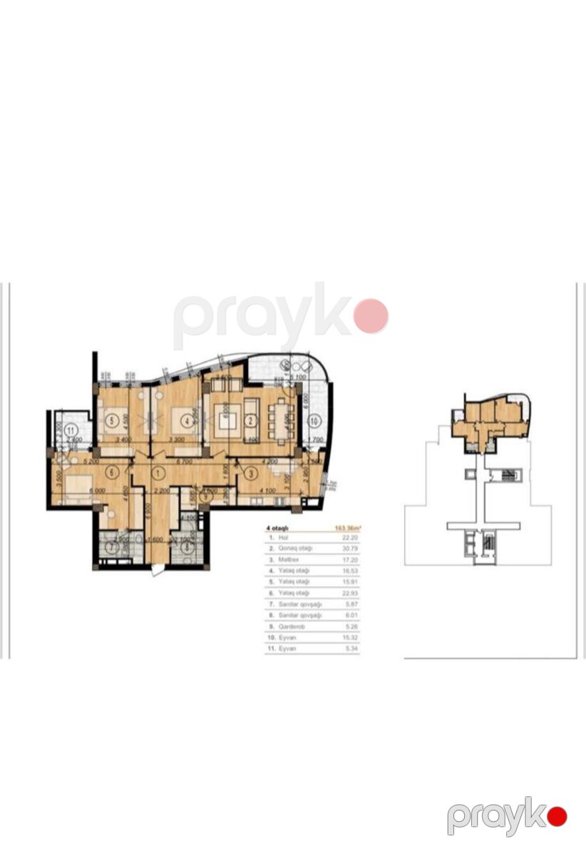 Satılır 4 otaqlı yeni tikili 163 m² — Mənzil, Bakı (9)