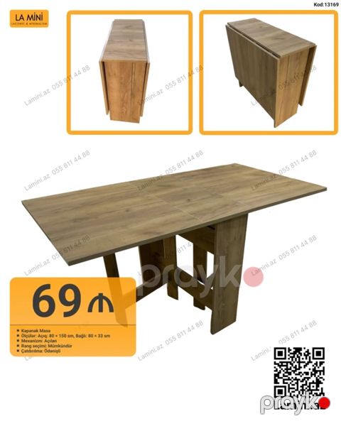 Kapanan Masa – kod: 13169 - Ölçülər: açıq halda 80 150 sm, bağlı — Bakı