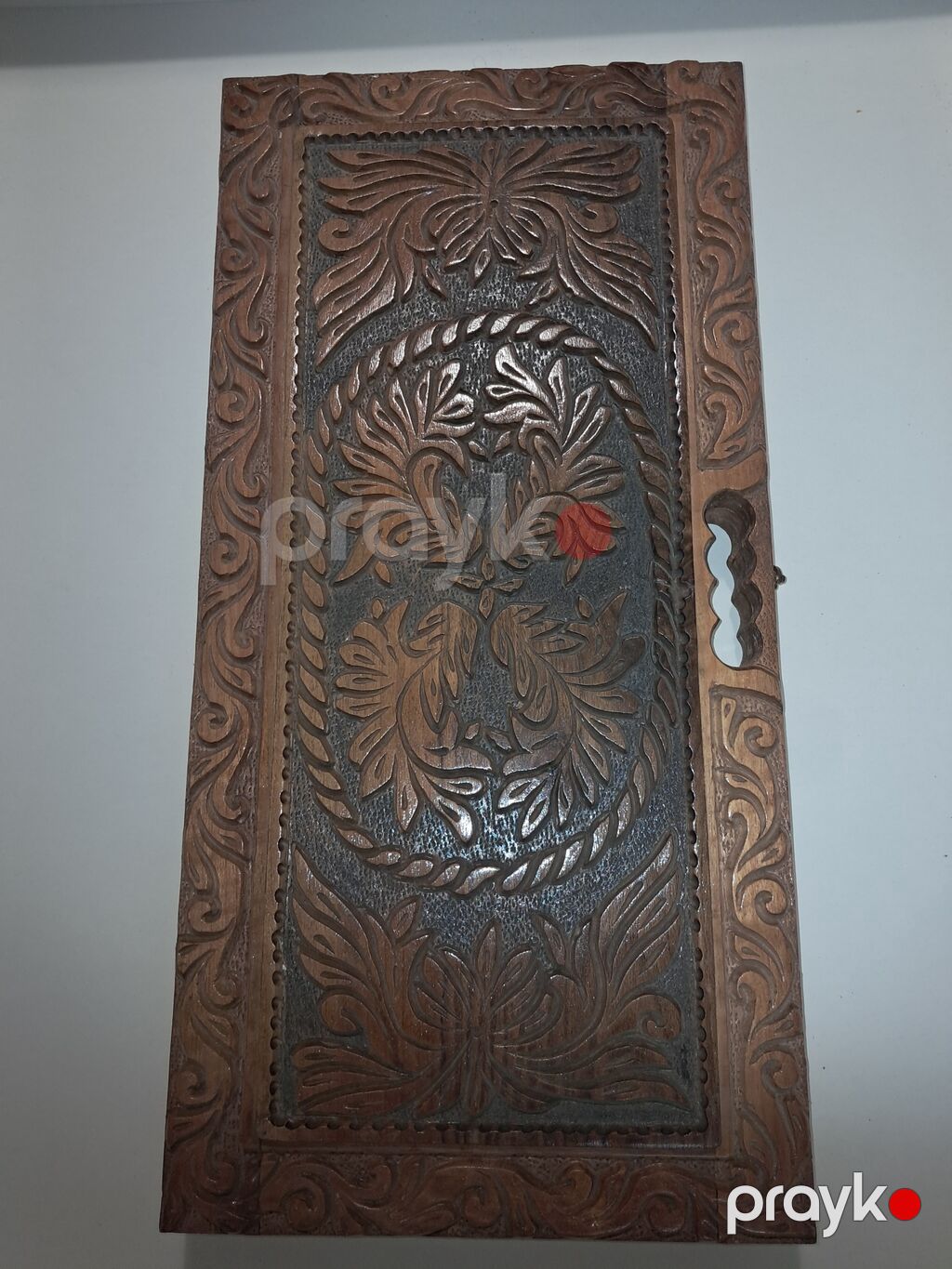 Əl oyma naxışlı taxta nərd taxtası - Material: Bütöv ağacdan (taxta) — Şax, şəkəh, nard, Bakı (5)
