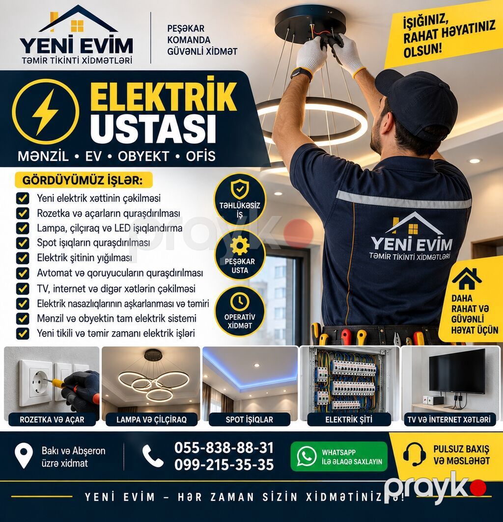 Yeni Evim — Mənzil, Villa və Ofis Təmiri — Təmir xidmətləri, Bakı (3)