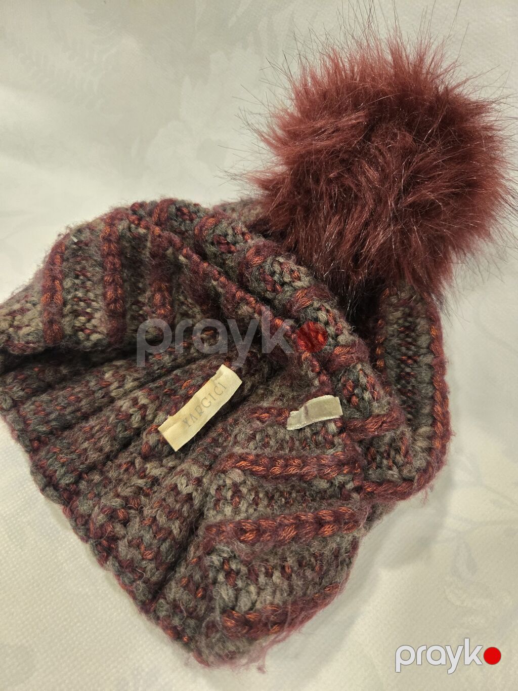 Toxunma, trikotaj papaq, İşlənmiş, rəng - Boz, One size — Baş geyimi, Bakı (9)
