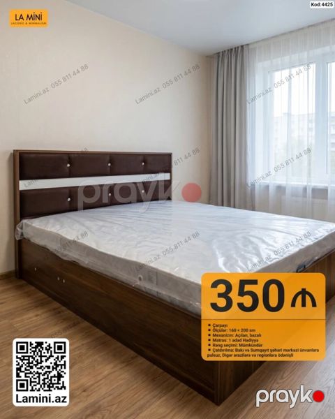 LA Mını – Çarpayı - Ölçü: 160 x 200 sm - Mexanizm: açılan, bazalı — Bakı