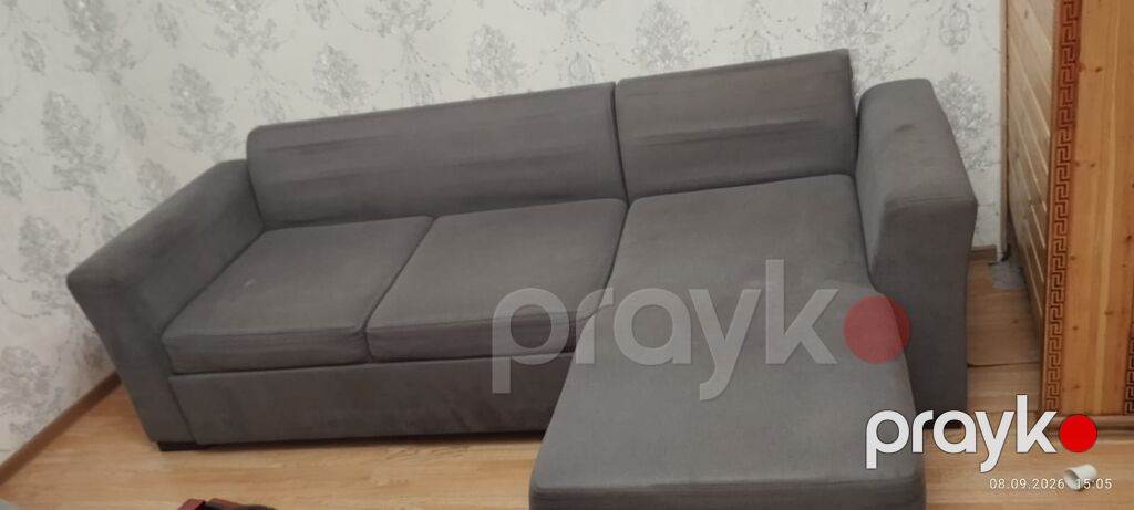 Künc divanı – modul tipli, açılıb-yığılma funksiyalı - Rəng: tünd boz — Divanlər, Bakı (3)