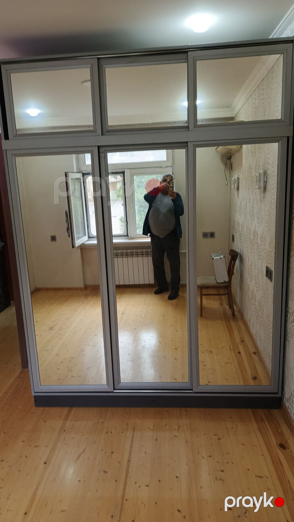 İşlənmiş, 3 qapılı, Güzgülü, Boz, Kupe, Düz dolab — Şkaflar, Bakı (2)