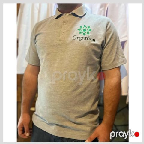 Kişi polosu Organica gri rəng — Bakı