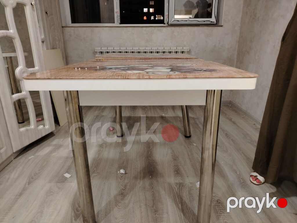 Mətbəx üçün, İşlənmiş, Açılan, Dördbucaq masa, 4 stul — Masalar və stullar, Bakı (2)