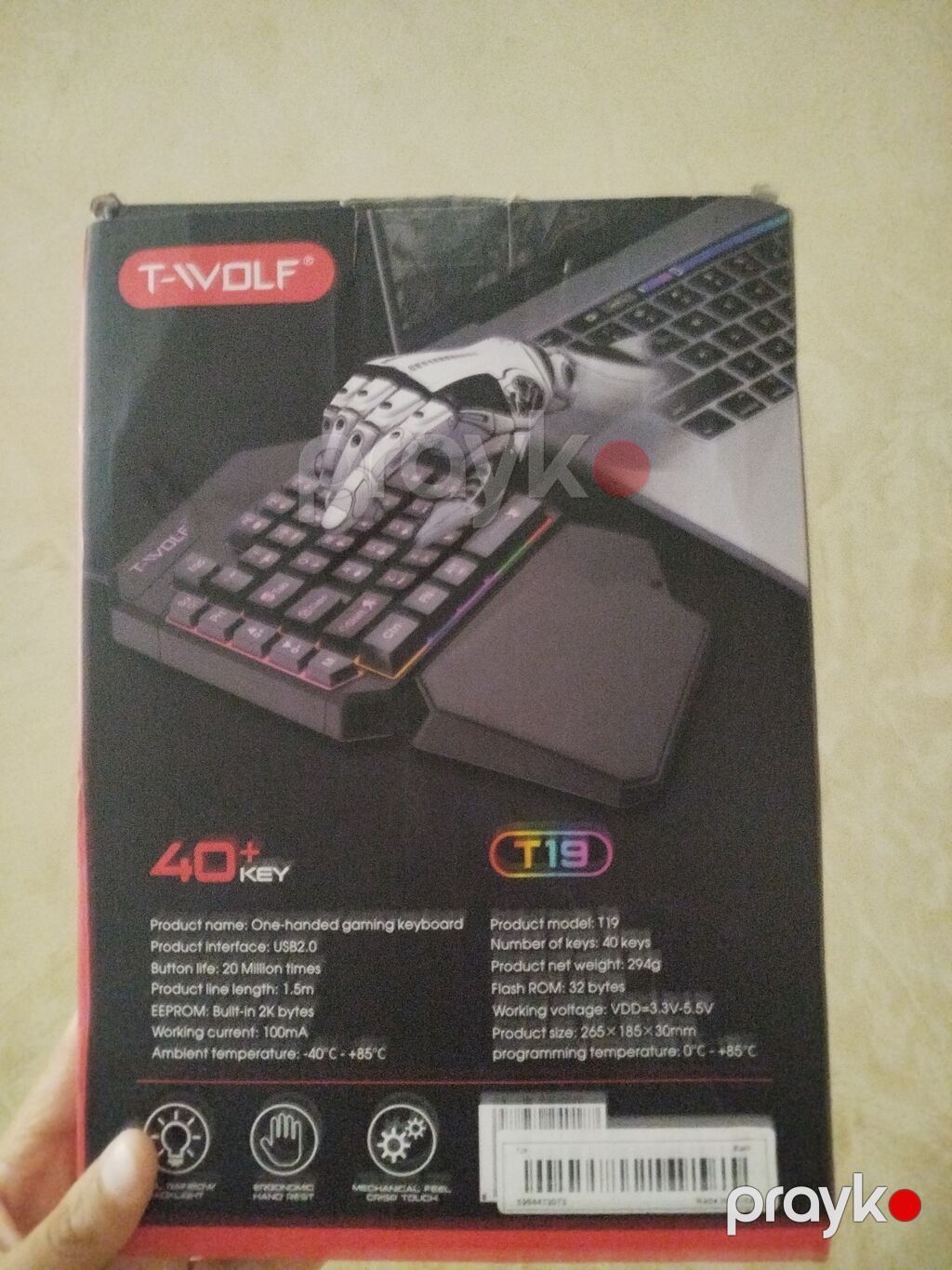 T-wolf T19 birəlli oyun klaviaturası - 40+ düyməli kompakt dizayn — Klaviaturalar və siçanlar, Bakı (4)